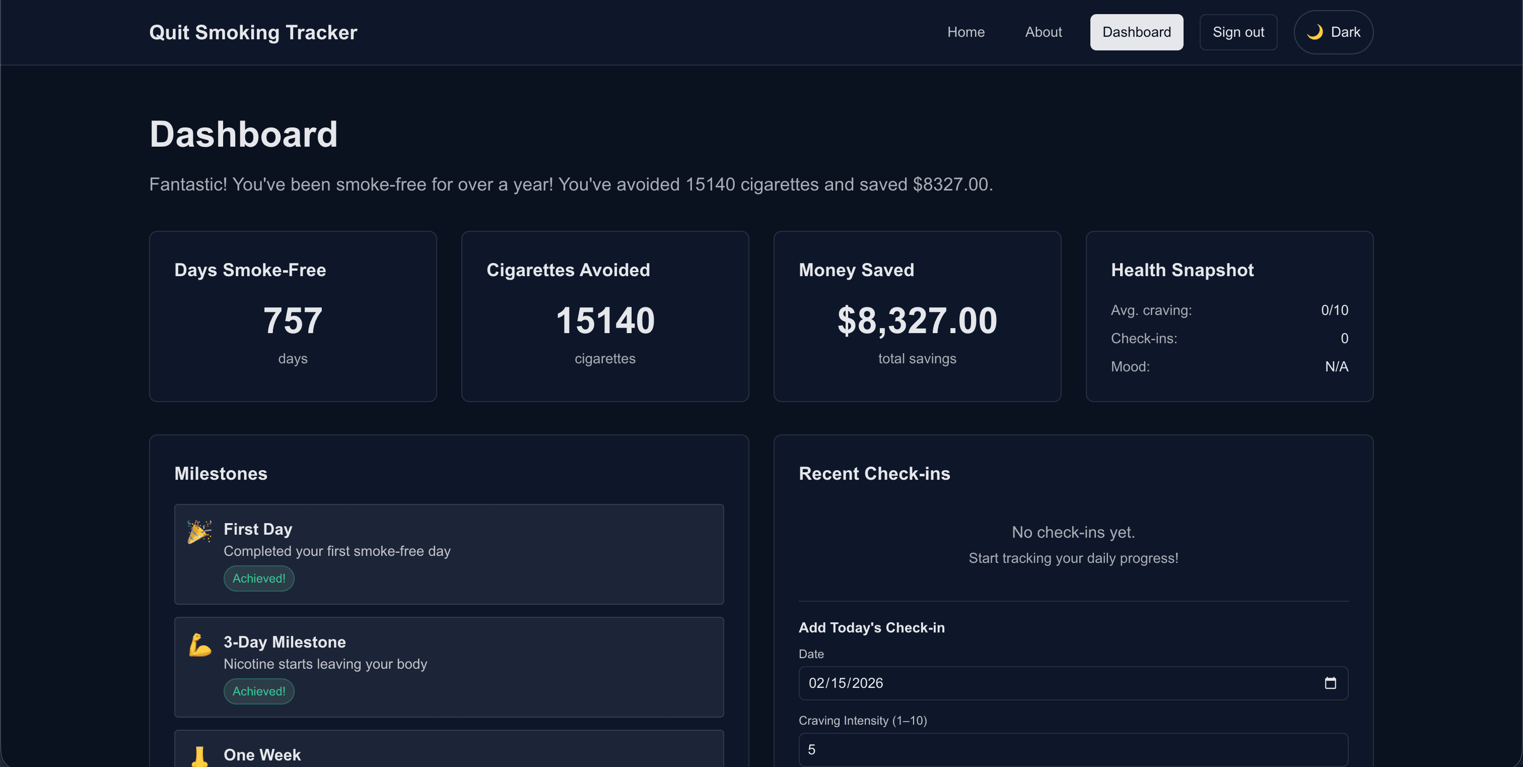 Quit Smoking Tracker preview